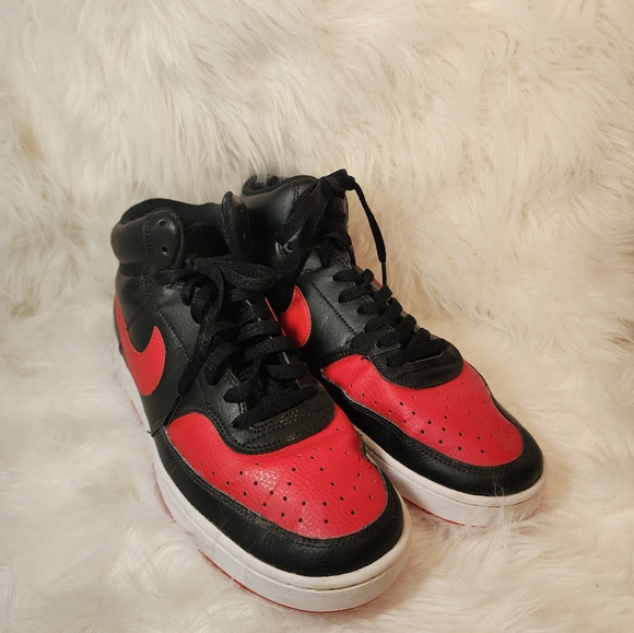 Nike Other - Nike Court Vision Mid Black Red Size 11